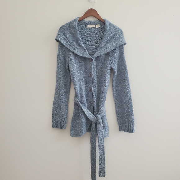Anthropologie Sleeping on Snow Tie Waist Cardigan Sweater  Size Small - Picture 2 of 10